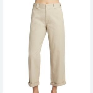 Dickies Junior's High Rise Relaxed White Cropped Work Pant